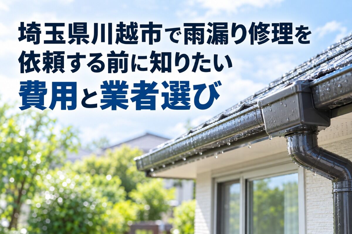 埼玉県川越市で雨漏り修理を依頼する前に知りたい費用と業者選び